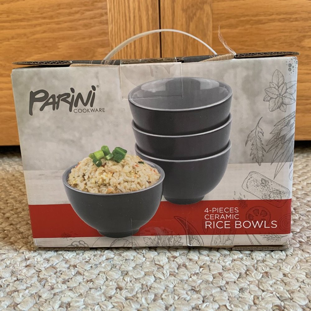 PARINI - Ceramic Rice Bowls - Set of 4 - NEW in Box